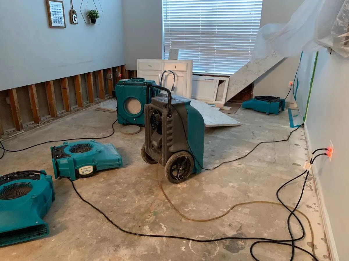 Dehumidifier in flood-cut room for Water Extraction & Removal in Kapolei